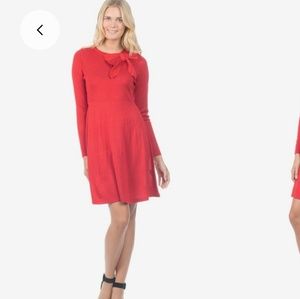 Jessica Howard side bow red knit dress